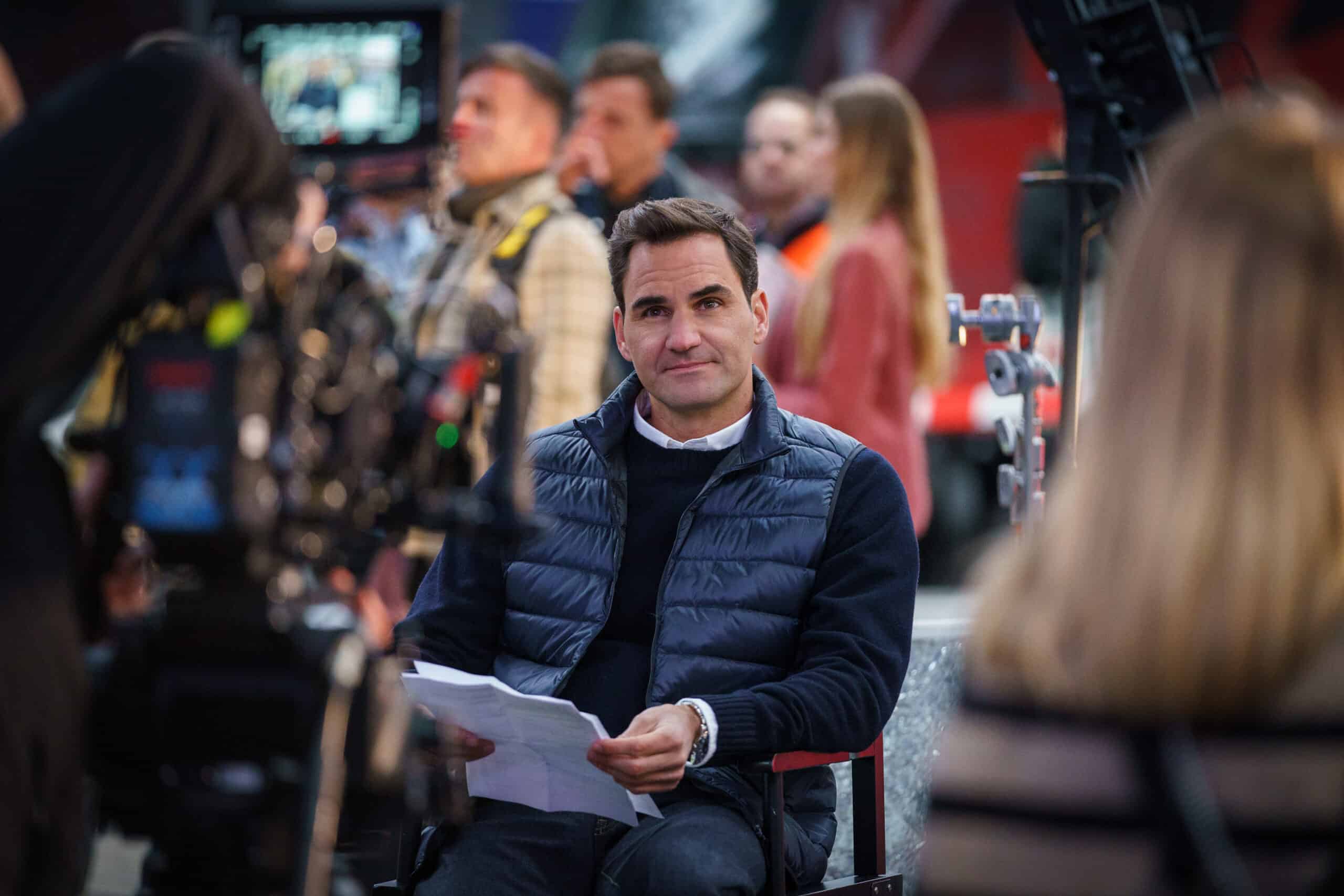 Roger Federer filming Switzerland Tourism ad